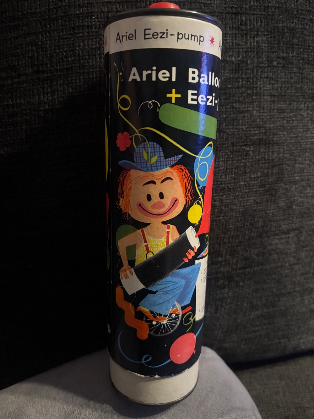 Ariel Eezi-pump Balloon Pump - Colorful Clown Graphic 1960’s